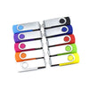 A set of six metal USB 2.0 flash drives in various colors, including blue, purple, and silver.
