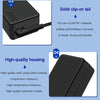 A black solid clip-on tail and high-quality housing of a 65W USB-C laptop charger adapter.
