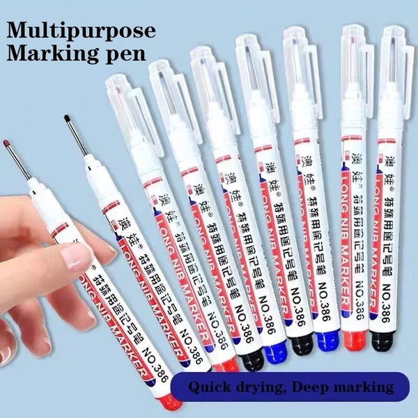 A collection of multipurpose marking pens in various colors and tips for deep marking on metal and wood.