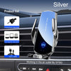 Silver wireless fast charger phone mount working in a car air outlet