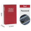 A red combination key lock safe box with a keypad and a red password label.