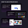 A guide showing how to use a Stream Deck, including steps for downloading and exploring the marketplace.
