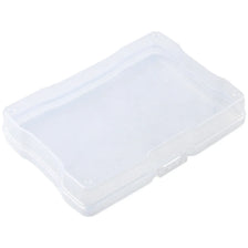 Caja de plástico transparente con tapa para guardar fotografías y recuerdos.