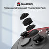 A pack of black silicone thumb grips for a game controller shown on a gray background.
