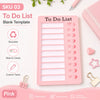 Pink reusable to do list blank template with grid lines for tasks and habit tracking