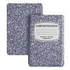 Étui magnétique texturé violet pour carnet de composition avec titre 'Carnet de composition'.