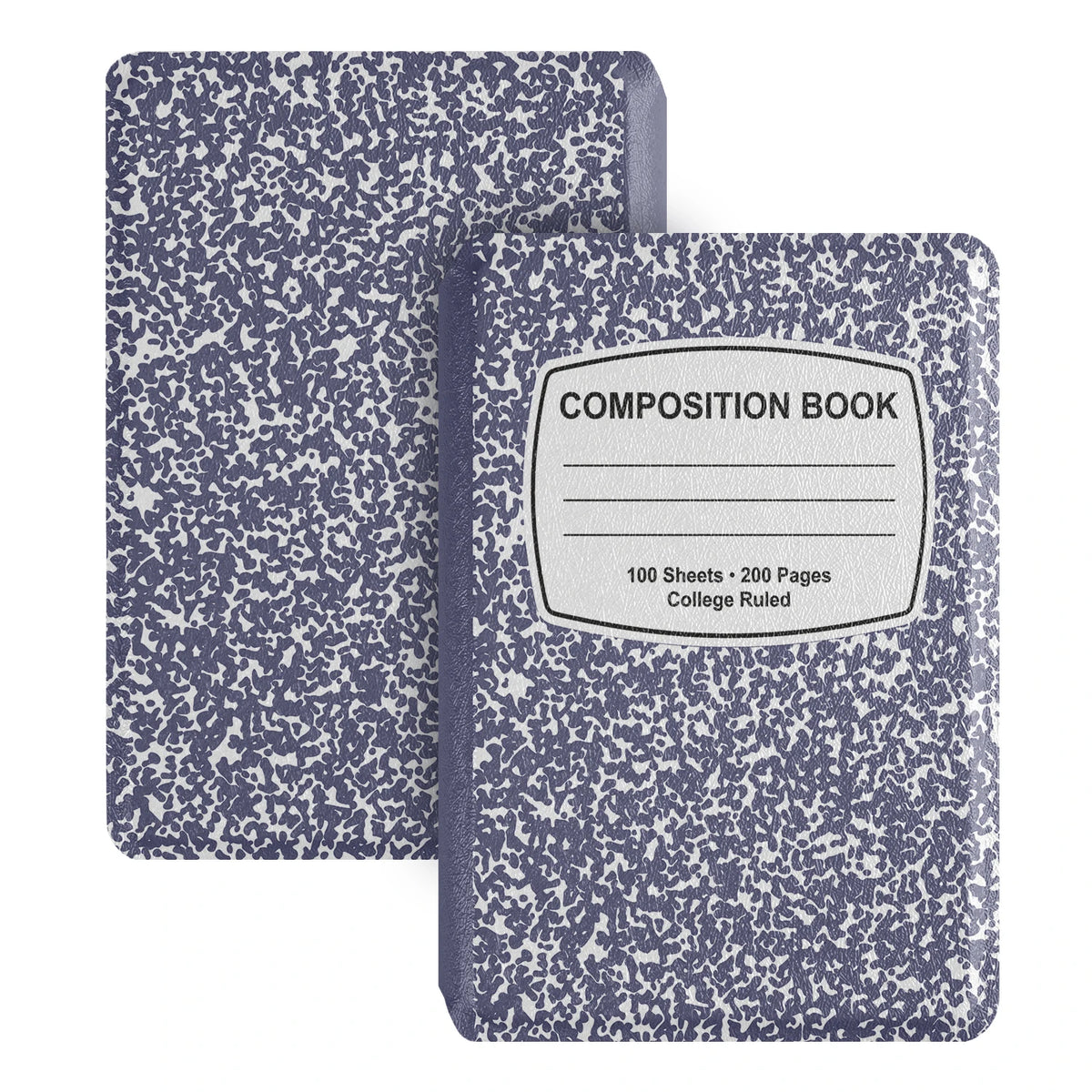 Étui magnétique texturé violet pour carnet de composition avec titre 'Carnet de composition'.