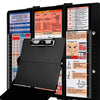 A black A4 foldable medical clipboard with various medical instruments and educational materials displayed on a screen.