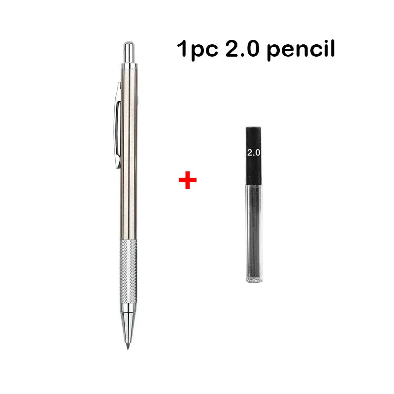 A single 2.0 mechanical pencil is shown next to a full-length version.