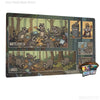 A mat featuring a woodland animal theme with various card game elements and illustrations.