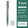 A green Pilot LJP-20S4 juice pen with a silver cap and gold writing tip.