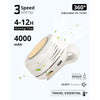 White portable mini blade-less electric fan with adjustable air outlet and 3 speed settings