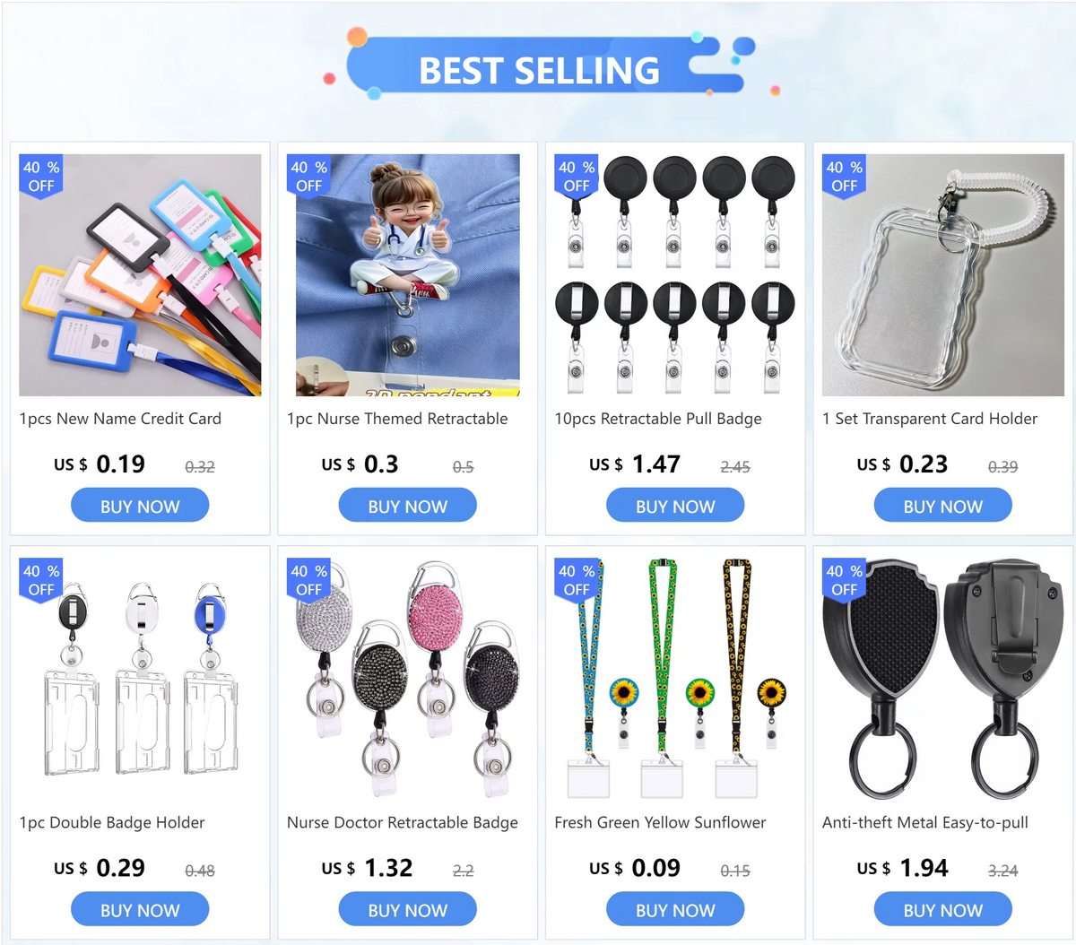 Funny hamster acrylic badge reel with retractable clip in various colors and designs