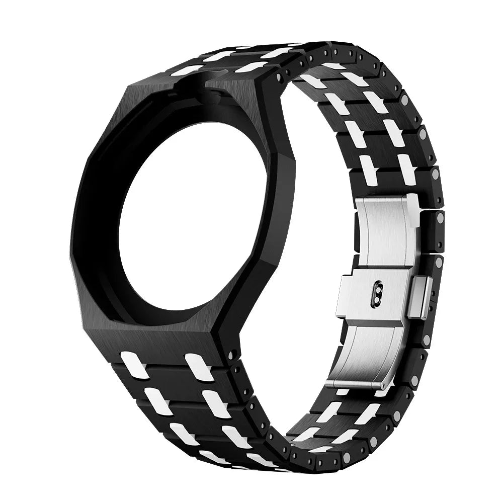 Black ceramic watch case and strap set for Swatch X AP Royal POP