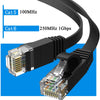 Schwarzer, robuster Outdoor-Ethernet-Stecker, der den Unterschied zwischen Cat5 (100MHz) und Cat6 (250MHz, 1Gbps) zeigt