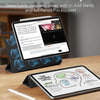 A magnetic folio case for an iPad Pro or Air is shown with a pen resting on a wooden table.