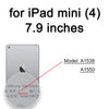 A close-up view of an iPad mini (4) model A1538 with a glass screen protector being applied.