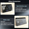 Comparison of High Definition and Matte style car navigation screen protector films.