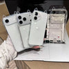 A clear silicone case for an iPhone featuring 3D cat ears design and shockproof protection.