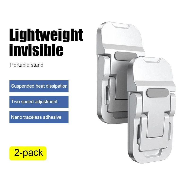 A 2-pack of lightweight invisible portable stand keyboard risers with two speed adjustments and nano traceless adhesive.