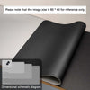 Schwarze Premium-PU-Leder-Unterlage für PC und Tastatur, gerollt oder gefaltet.