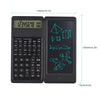 Calculatrice scientifique et tablette d'écriture pliable noire 2-en-1 avec affichage numérique et formules chimiques