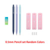 A set of 5 0.5mm mechanical pencils in various pastel colors including mint green, purple, and pink.