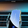 A blue wireless fast charger bracket designed for a vehicle, shown in a close-up view.