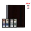 A black card binder album with a cover and an open section displaying several photos.