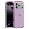 A clear shockproof case for an iPhone, featuring a purple-tinted back and a purple-colored frame.