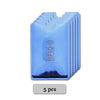 Cinq porte-cartes bleus anti-RFID empilés avec une couche noire en bas.