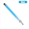 A blue precision stylus pen is shown, highlighting its design for tablets and phones.