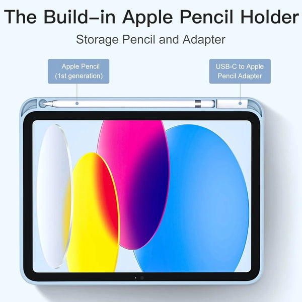 Vista cercana de un soporte y adaptador de Apple Pencil para almacenamiento en iPad.