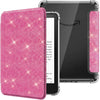 A pink glitter slim case for a Kindle Paperwhite device is shown next to the device.