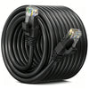 A black, coiled High-Speed Cat 6 Ethernet Network Cable with RJ45 connectors.
