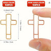 Gold and rose gold decorative paper clips shown next to a human finger for scale