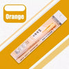 An orange glue pen is shown next to a yellow background and a white box.