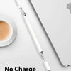 A white magnetic stylus pen is shown next to a laptop, emphasizing its precision and use for various devices.