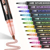 A collection of outline markers in various colors and tips, shown in a vertical arrangement.