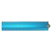 A blue aluminum folding ruler marked in centimeters, showing a scale from 1 to 30 cm.