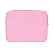 A pink slim cotton laptop sleeve for notebooks and tablets.