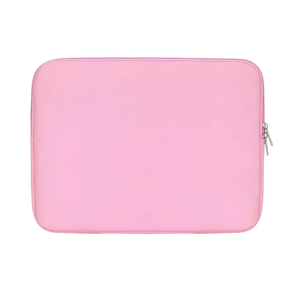 Funda delgada de algodón rosa para portátil, cuadernos y tabletas.