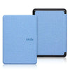 A light blue magnetic protective case for a Kindle e-reader device.