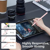 A pink stylus pen is shown next to an iPad, demonstrating its highly responsive and smooth writing capabilities.
