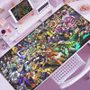 Anime-inspired XXL gaming mouse pad featuring a dense illustration of characters and vibrant colors