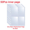 A stack of 50 replacement inner pages for an A5 photo album binder, showing the unsealed paper sheets.