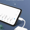A mobile device is connected to a USB-C card reader adapter, demonstrating direct reading of movies and documents.