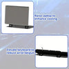 Instructions show how to raise a laptop for cooling and elevate a keyboard to reduce wrist fatigue.