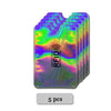 Une pile de cinq cartes ou supports de protection anti-RFID.
