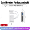 Card reader adapter with Type-C to USB/TF/SD card functionality for iOS and Android devices